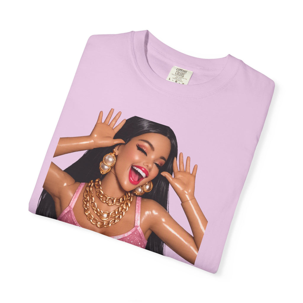 Graphic Tee — 'AH HA' Diva Illustration Crop Top Design