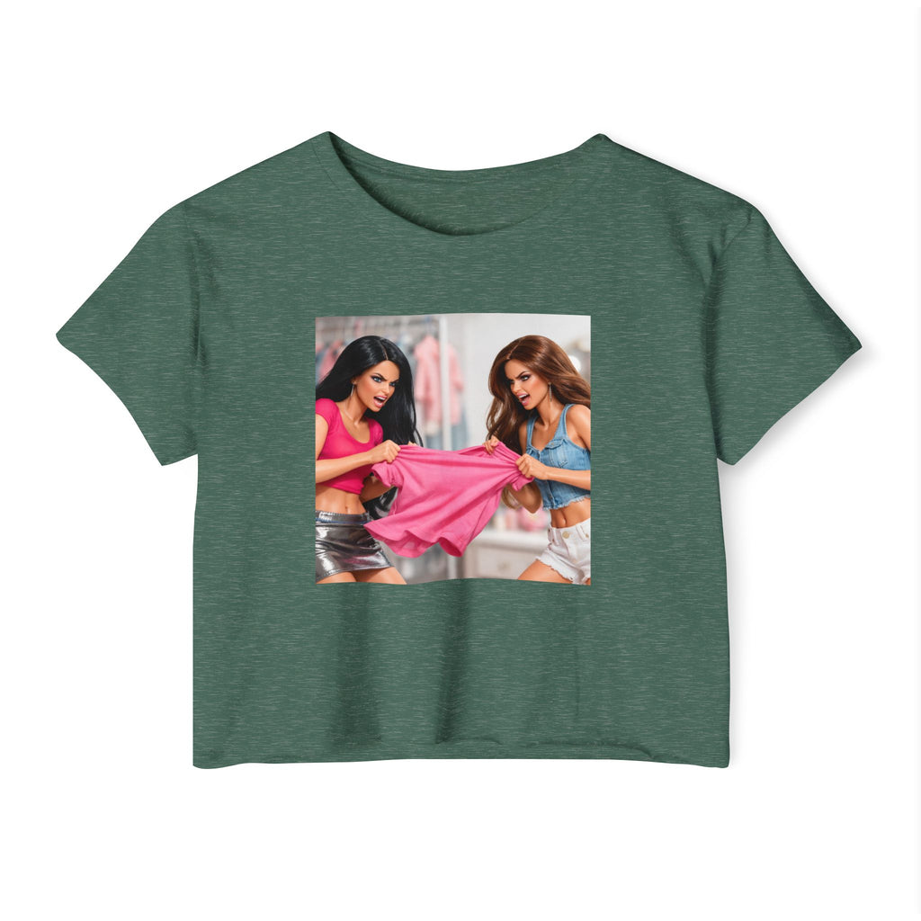 Festival Crop Top — Colorful Diva Tug-of-War Graphic