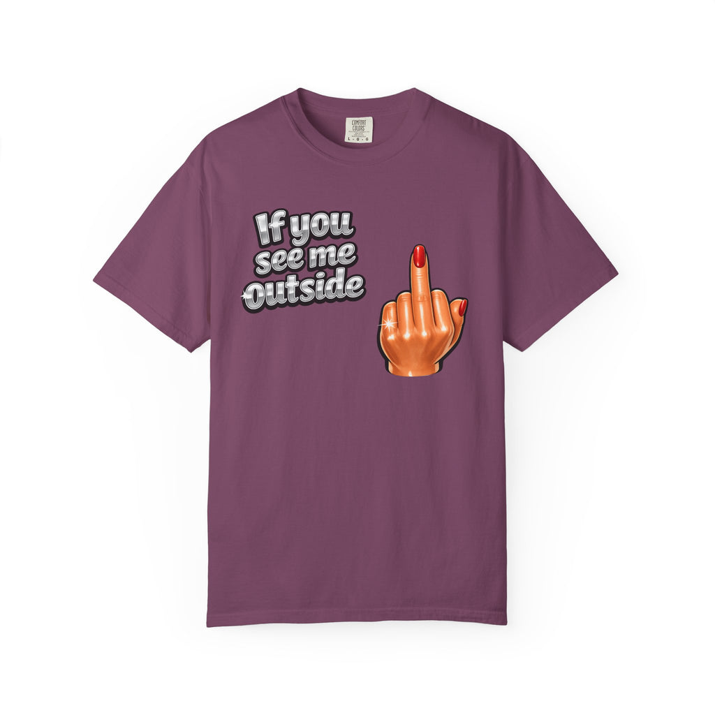 If You See Me Outside T-Shirt — Middle Finger Graphic Tee