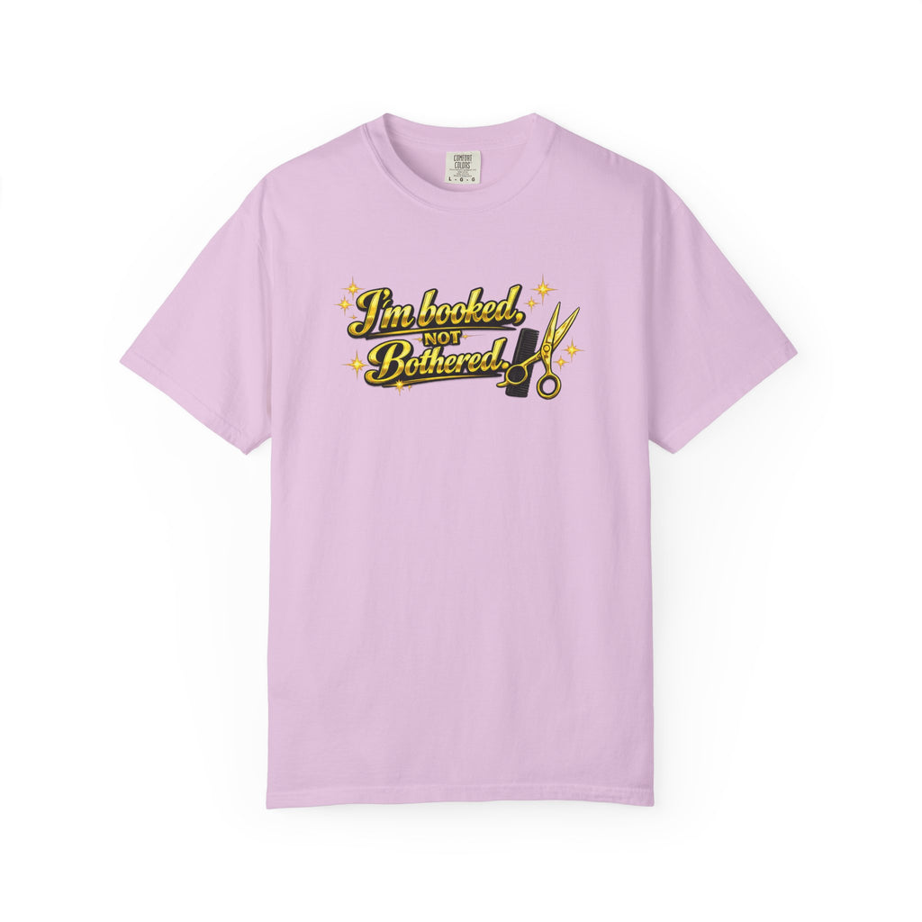 I'm Booked Not Bittered Barber T‑Shirt — Vintage Barber Scissors Design