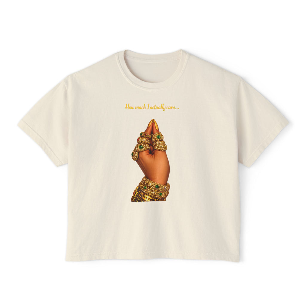 Women's Boxy Tee — 'How much I missed you' Praying Hands Graphic Tee