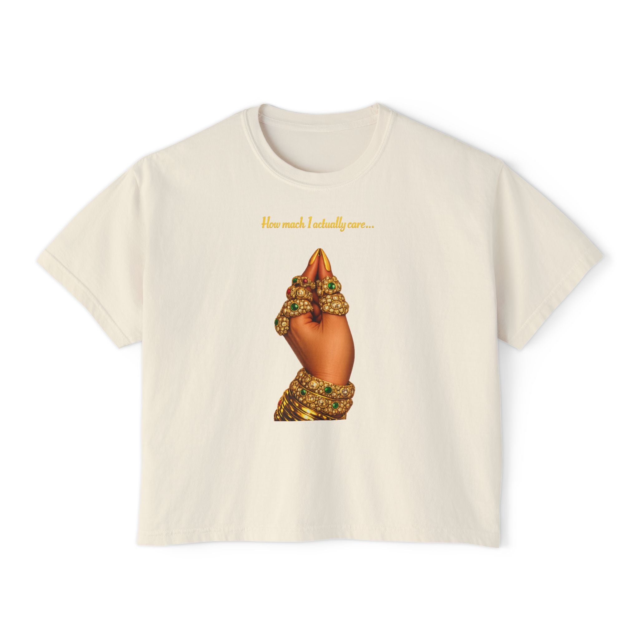 Women's Boxy Tee — 'How much I missed you' Praying Hands Graphic Tee
